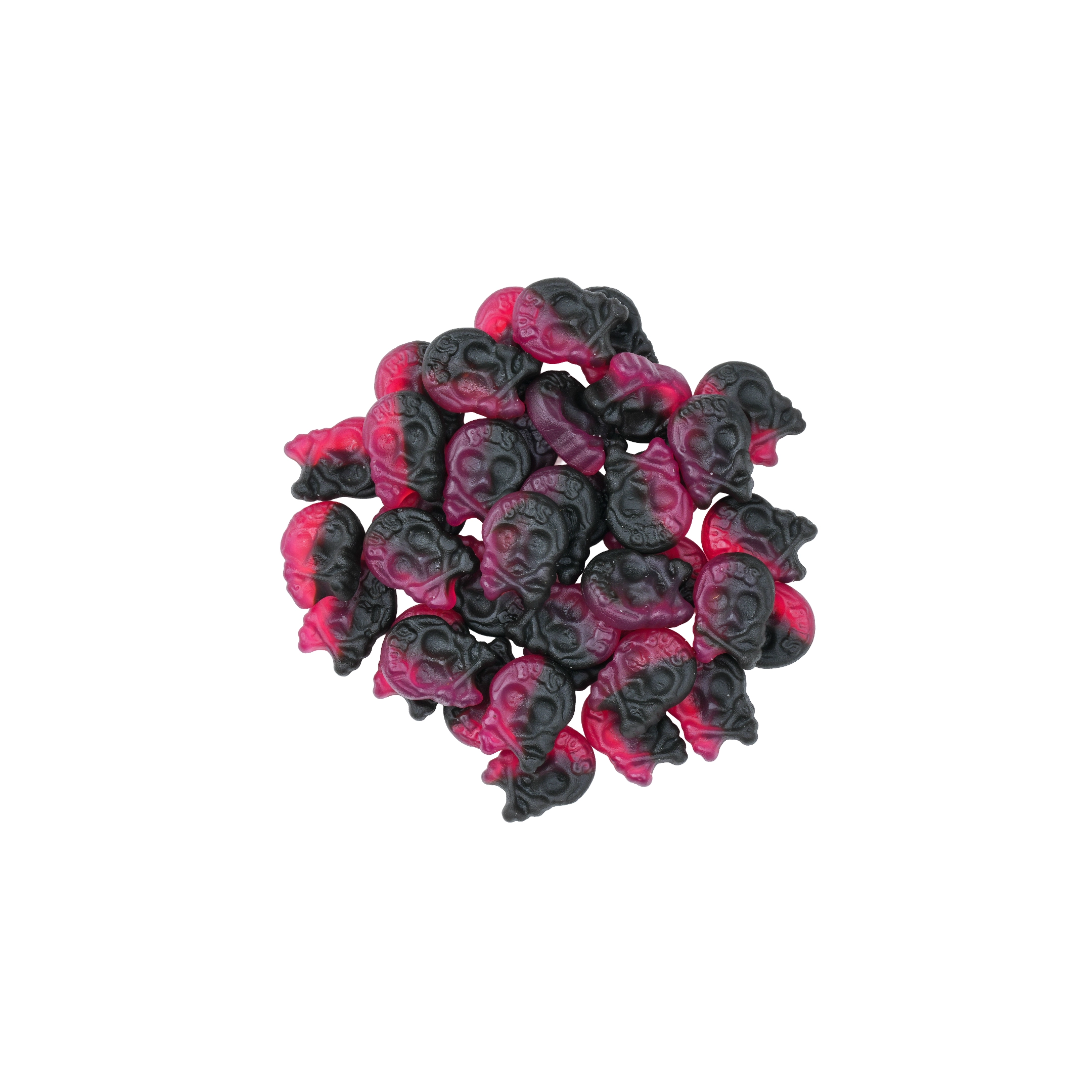 Bubs Mini Raspberry/Liquorice Skulls